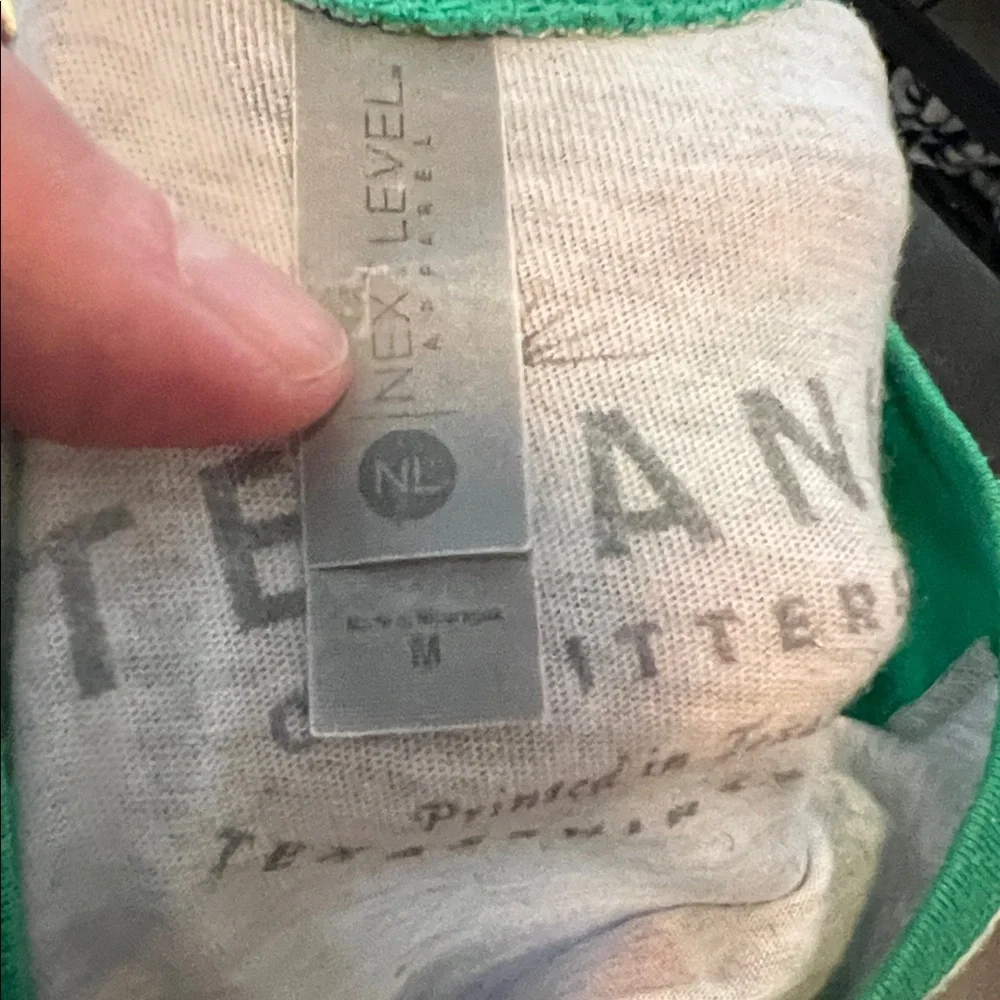 'Ho Ho Home' Texas Green and Heather Gray Raglan Long Sleeve Graphic Tee-size M - Picture 3 of 6